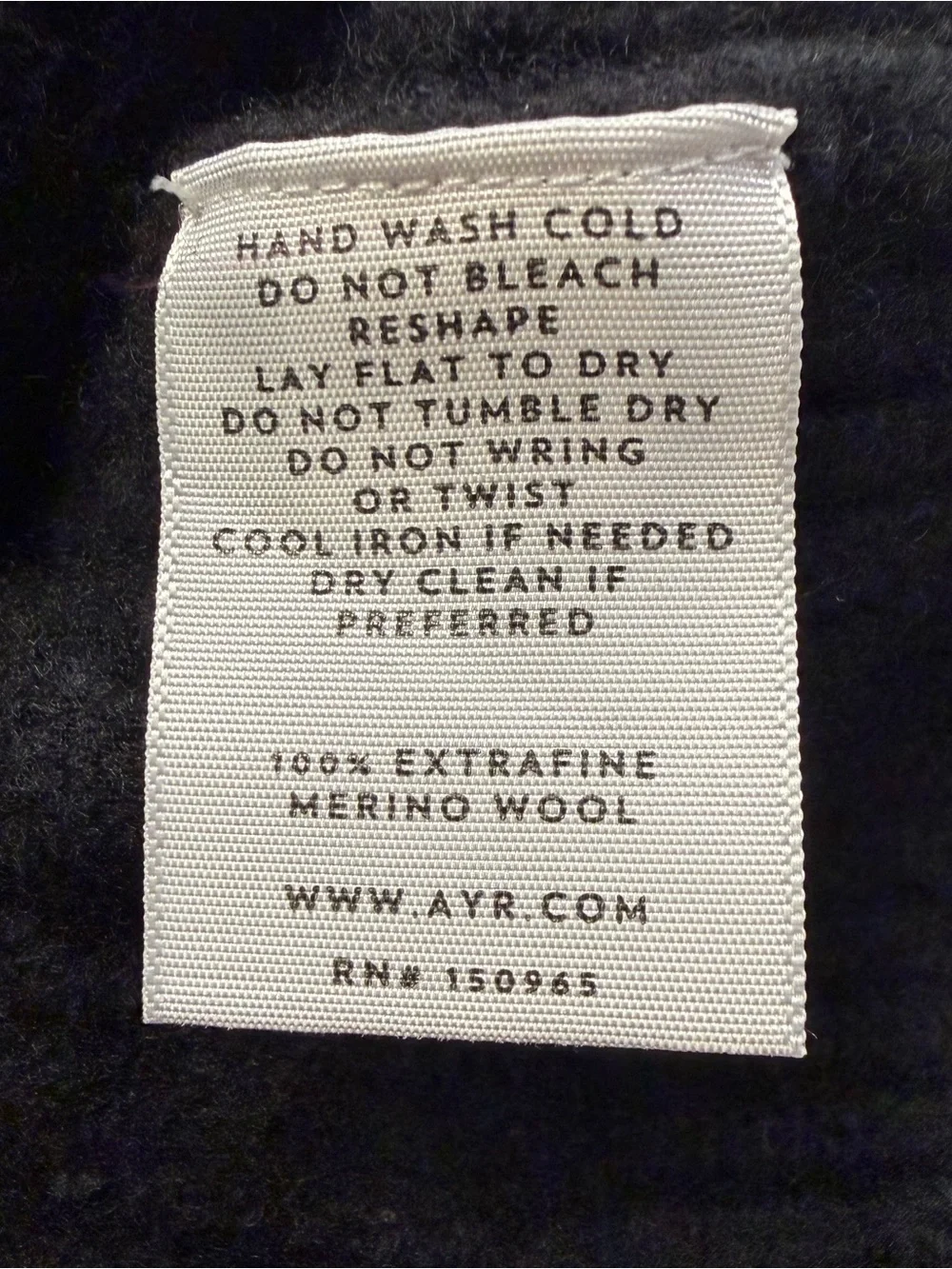AYR Le Square Black Merino Wool Sweater Small